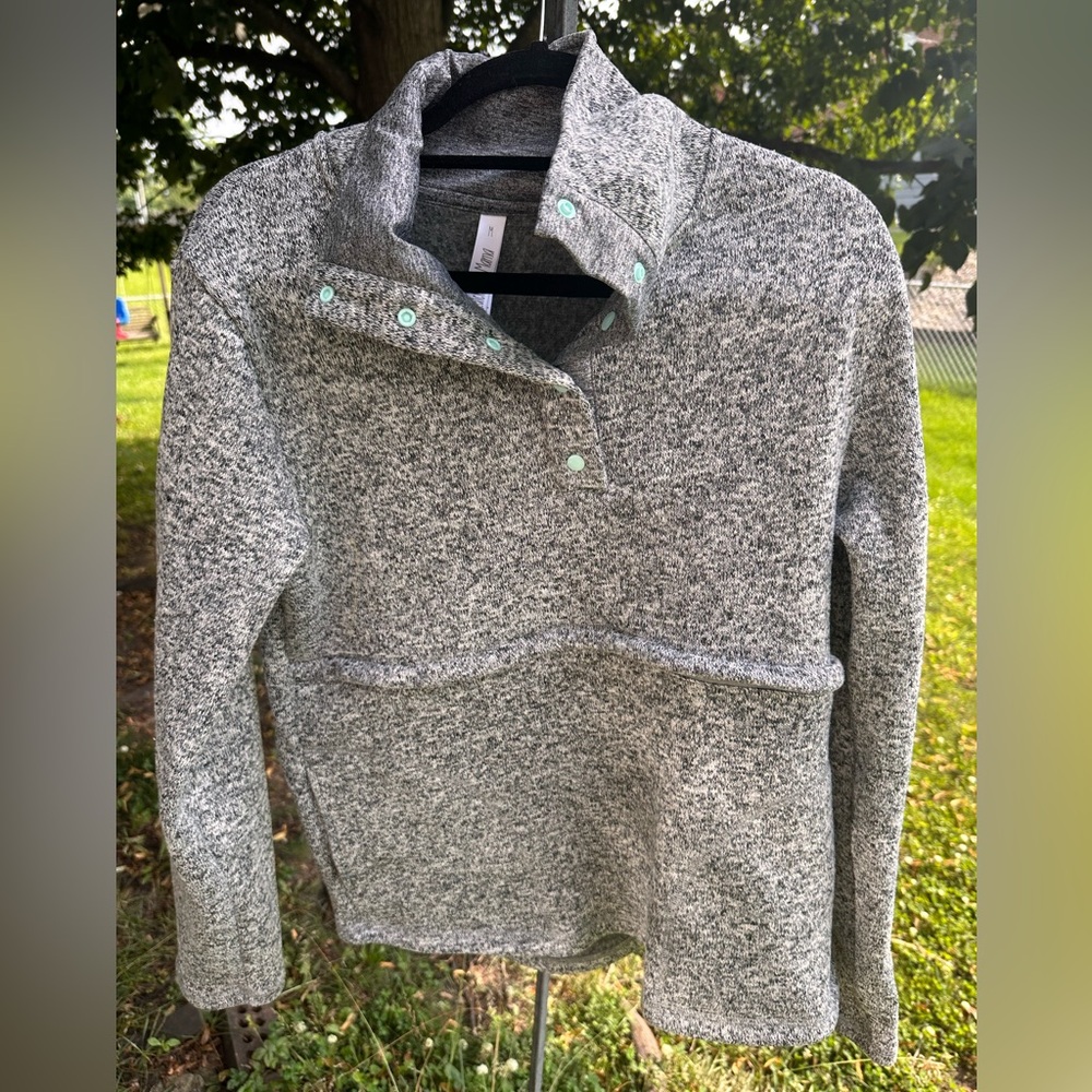 Latched mama gray sweater knit sweatshirt